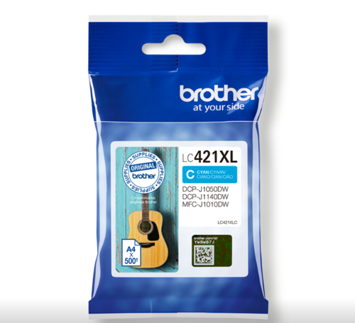 Brother LC-421XLC דיו כחול איכותי להדפסה בצבע חד וברור