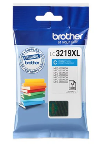 דיו מקורי כחול Brother LC-3219XL למחסנית מדפסת Brother MFC-J6530 / J6930DW, 1500 עמודים, איכות גבוהה