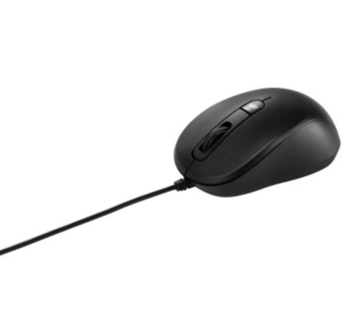 עכבר Asus MU101C שחור עם חיבור USB וטכנולוגיה שקטה