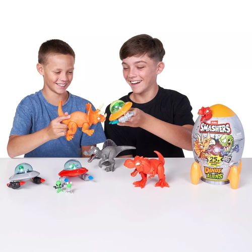 ביצת הפתעות SMASHERS דינוזאורים נגד חייזרים עם יותר מ 20 הפתעות