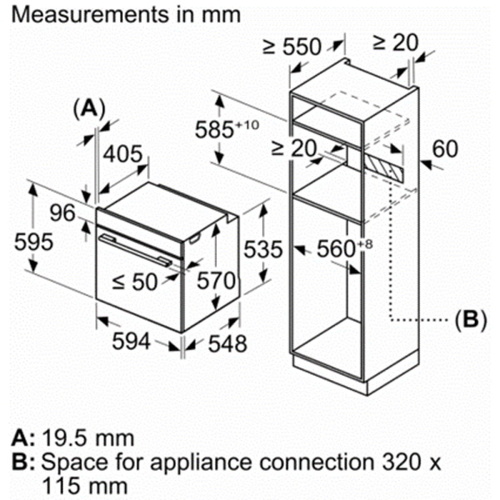 תנור בנוי פירוליטי 71 ליטר בוש Bosch HBG578EB3 שחור 60 ס''מ  תוצרת ספרד | יבואן רשמי