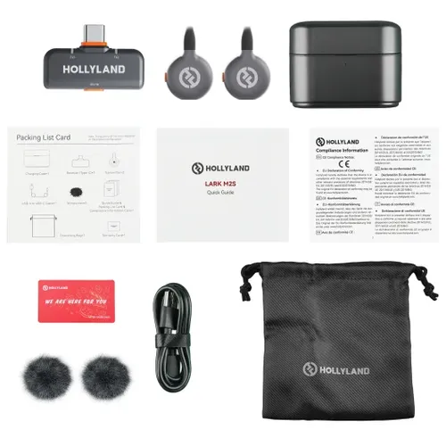 מערכת מיקרופון אלחוטית לטלפון HOLLYLAND LARK M2S USB-C