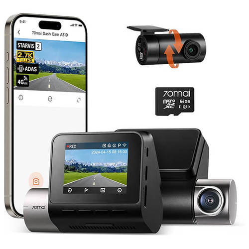 מצלמת רכב חכמה דו-כיוונית 70mai Dash Cam A510-1