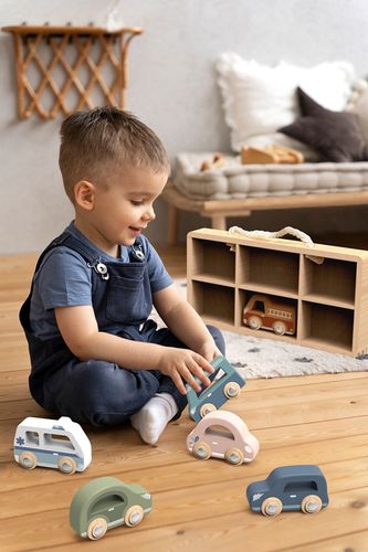 סט 6 מכוניות מעץ