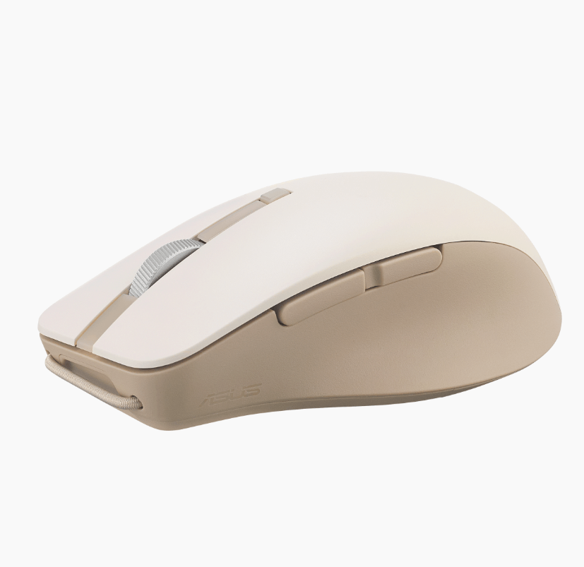 עכבר אלחוטי Asus SmartO MD200 Silent Plus 2.4GHz / Bluetooth (BT5) / Oat  Milk