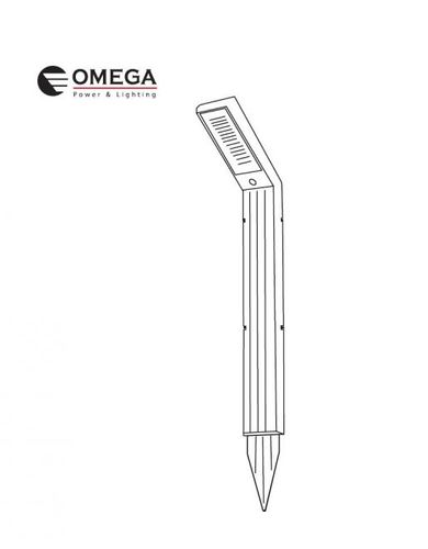 עמודון תאורה סולארי SUNLIGHT לגינה 10W +פאנל סולארי OMEGA CCT