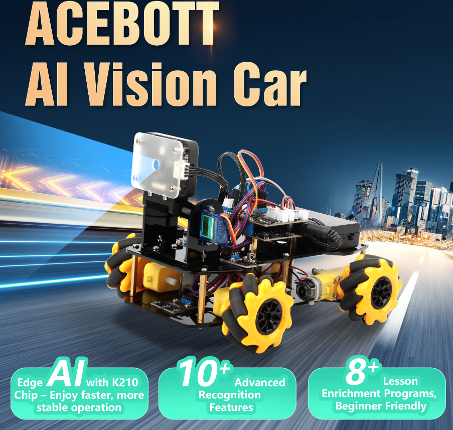 קיט מכונית ESP-32 AI  הרחבה ל-ACEBOTT QD001 
