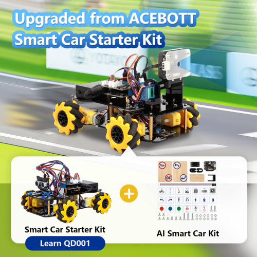 קיט מכונית ESP-32 AI  הרחבה ל-ACEBOTT QD001 