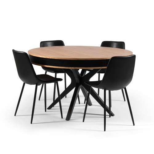 MARLEN SET | סט פינת אוכל עגולה נפתחת דגם מרלן הכוללת 4 כיסאות מרופדים