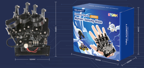 כפפת חישת תנועה ACEBOTT עם בקר ESP32 משופר, לבקרת רובוטים