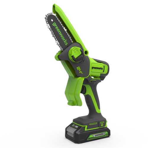מסור שרשרת מיני נטען GREENWORKS G24MCS10 24V עם מוט הנחיה 10 ס