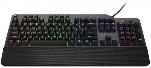מקלדת גיימינג Lenovo Legion K500 עם תאורת RGB בעיצוב מודרני.