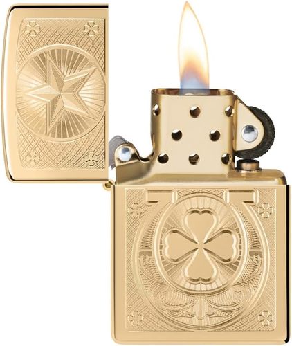 מצית זיפו תלתן כוכב זהב - ZIPPO