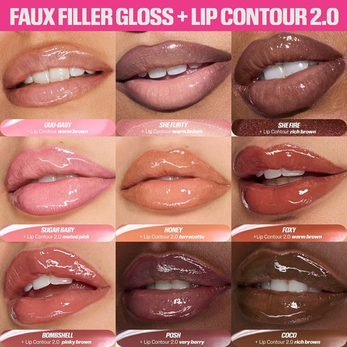 גלוס שפתיים הודא ביוטי בגוון HUDA BEAUTY  Faux Filler Extra Shine Lip Gloss 