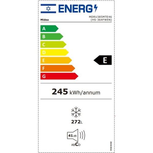 מקפיא 8 תאים 272  ליטר Midea HS-364FWEN נירוסטה 