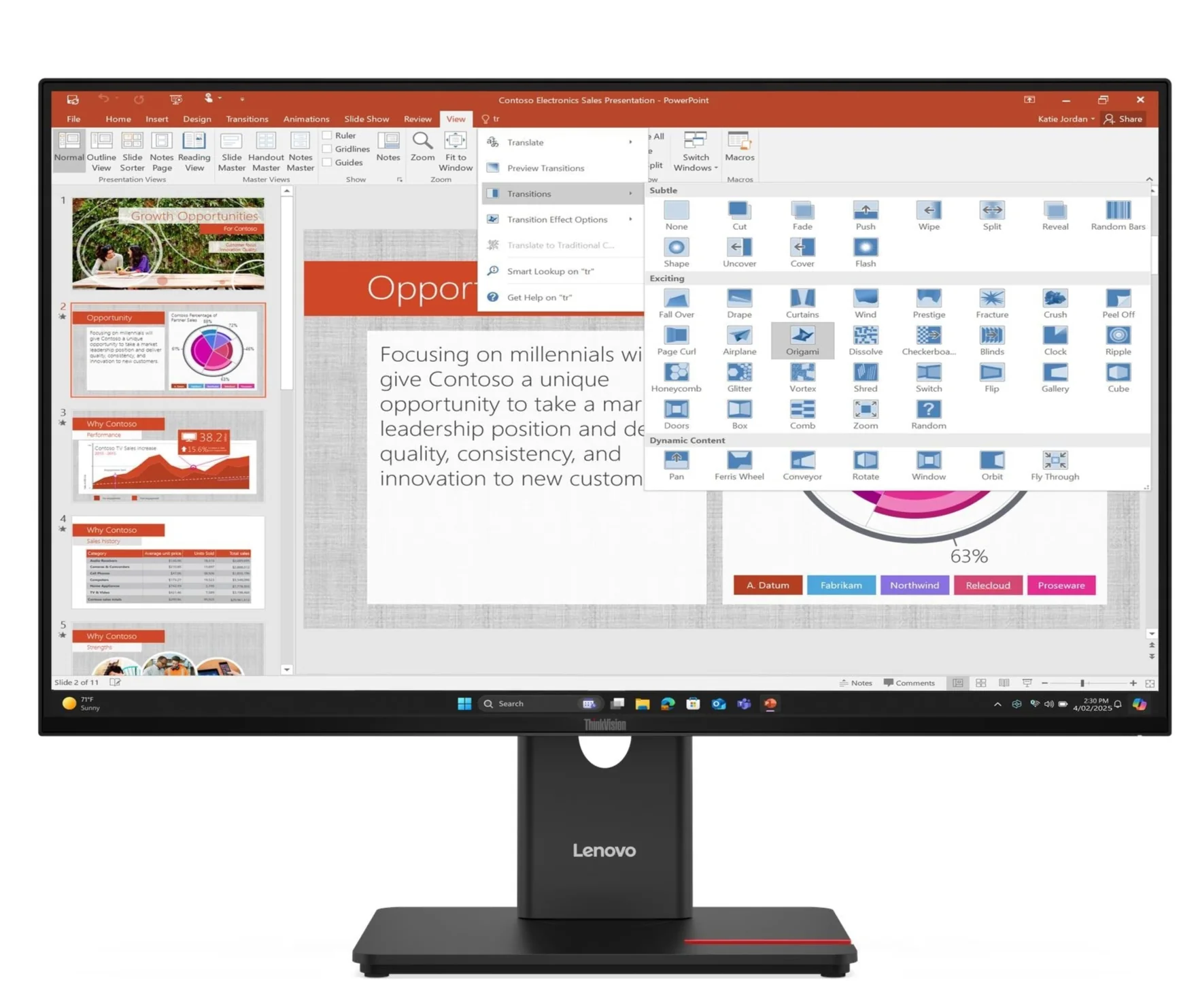 מסך LENOVO T27-40 | IPS 1920x1080 | USB Port 64A5MAT6IS