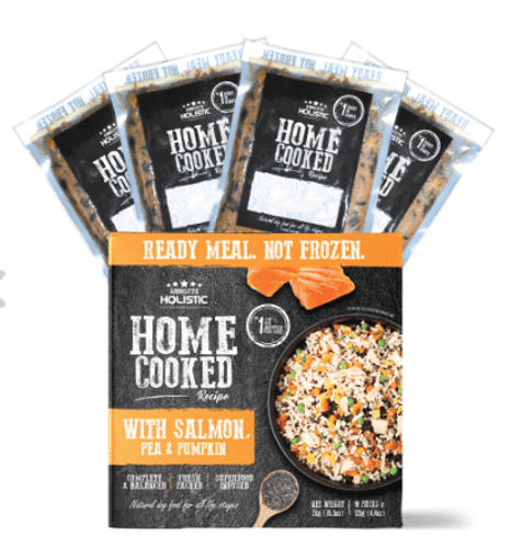 אוכל טבעי לכלבים Absolute Holistic Home Cooked סלמון ודלעת – 375 גרם | מולי חיות מחמד