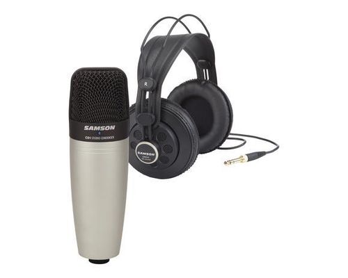 סט מיקרופון קונדנסר לאולפן + אוזניות SAMSON C01 MIC + SR850 HDPHONE