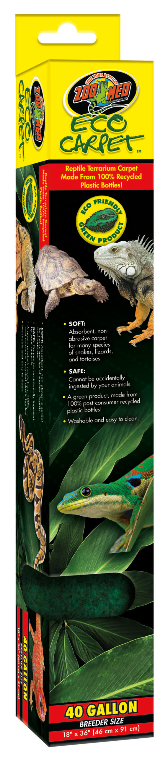 זואו מד משטח Eco Carpet – גודל 40 גלון | Zoo Med Eco Carpet 40 Gallon – Reptile Liner