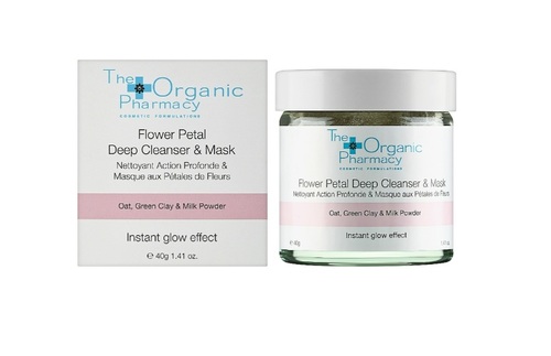 מסיכת ניקוי לעור הפנים The Organic Pharmacy Flower Petal Deep Cleanser & Mask 40g 