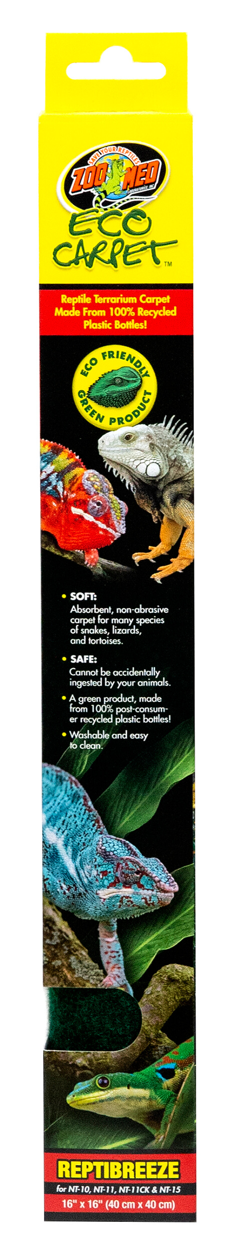 זואו מד שטיח טרריום אקו 40×40 ס"מ | Zoo Med Eco Carpet 40×40 cm – Reptile Liner