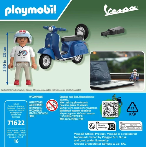 משחק פליימוביל 1969 Vespa 150 Sprint Veloce - כחול לגילאי 5+