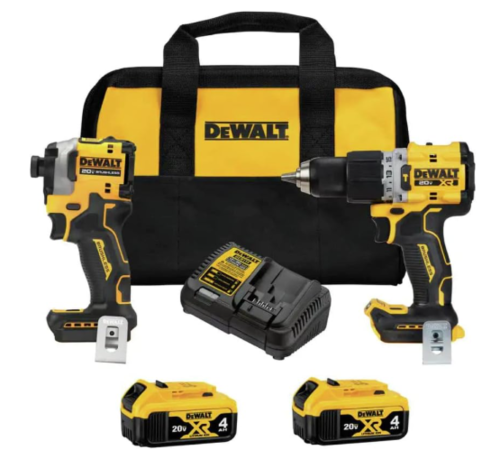 סט כלים מברגה ומקדחה דיוולט DeWalt 20V הסט המנצח ! כולל 2 סוללות 4A ומטען + תיק מתנה