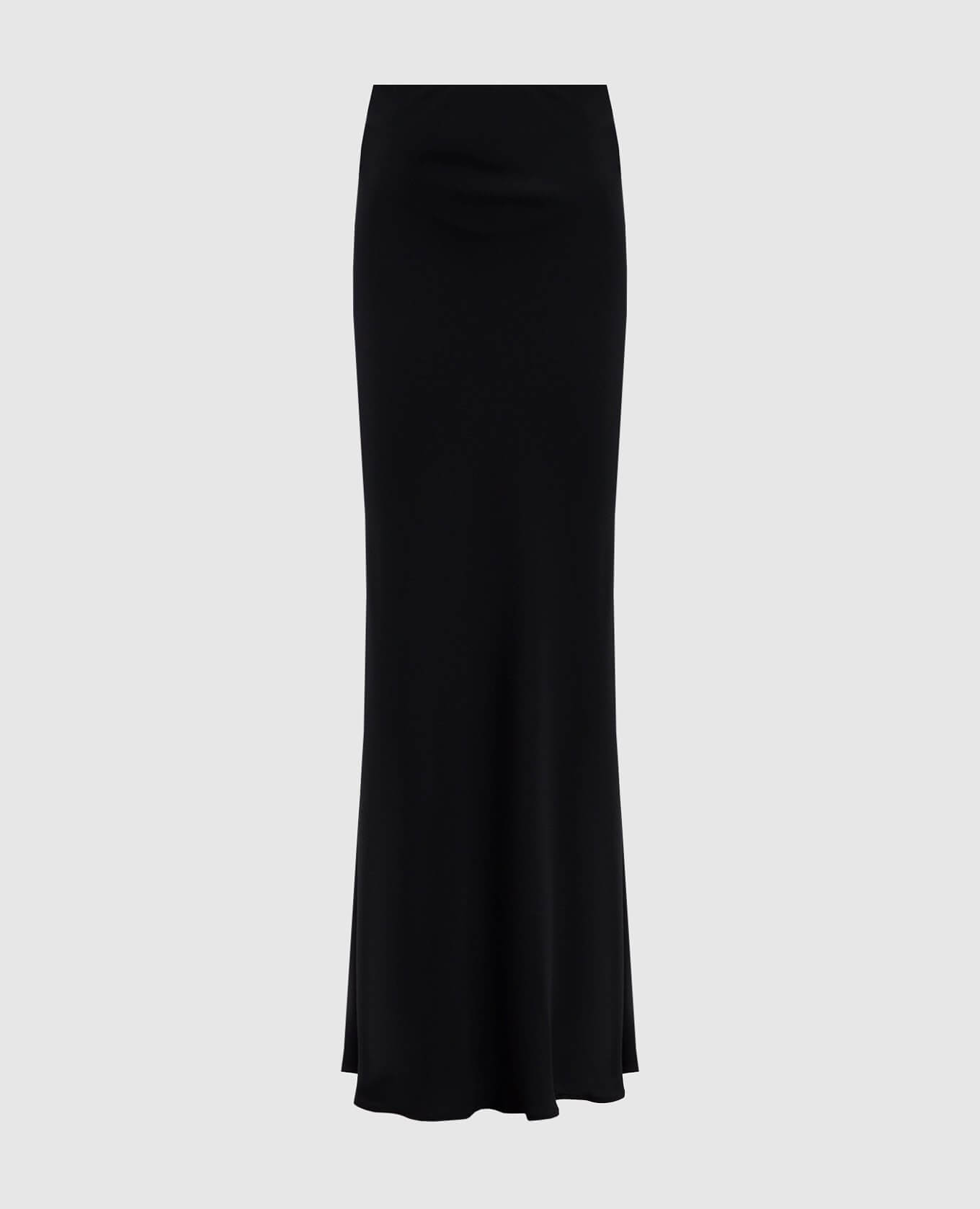 Long skirt in satin crepe