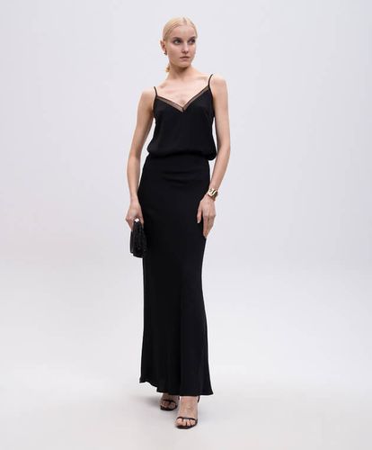 Long skirt in satin crepe