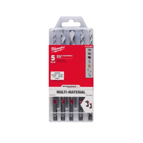 סט מקדחי קרביד רב־חומרי SHOCKWAVE™ Impact Duty – 5 יחידות דגם 48-20-8898 Milwaukee