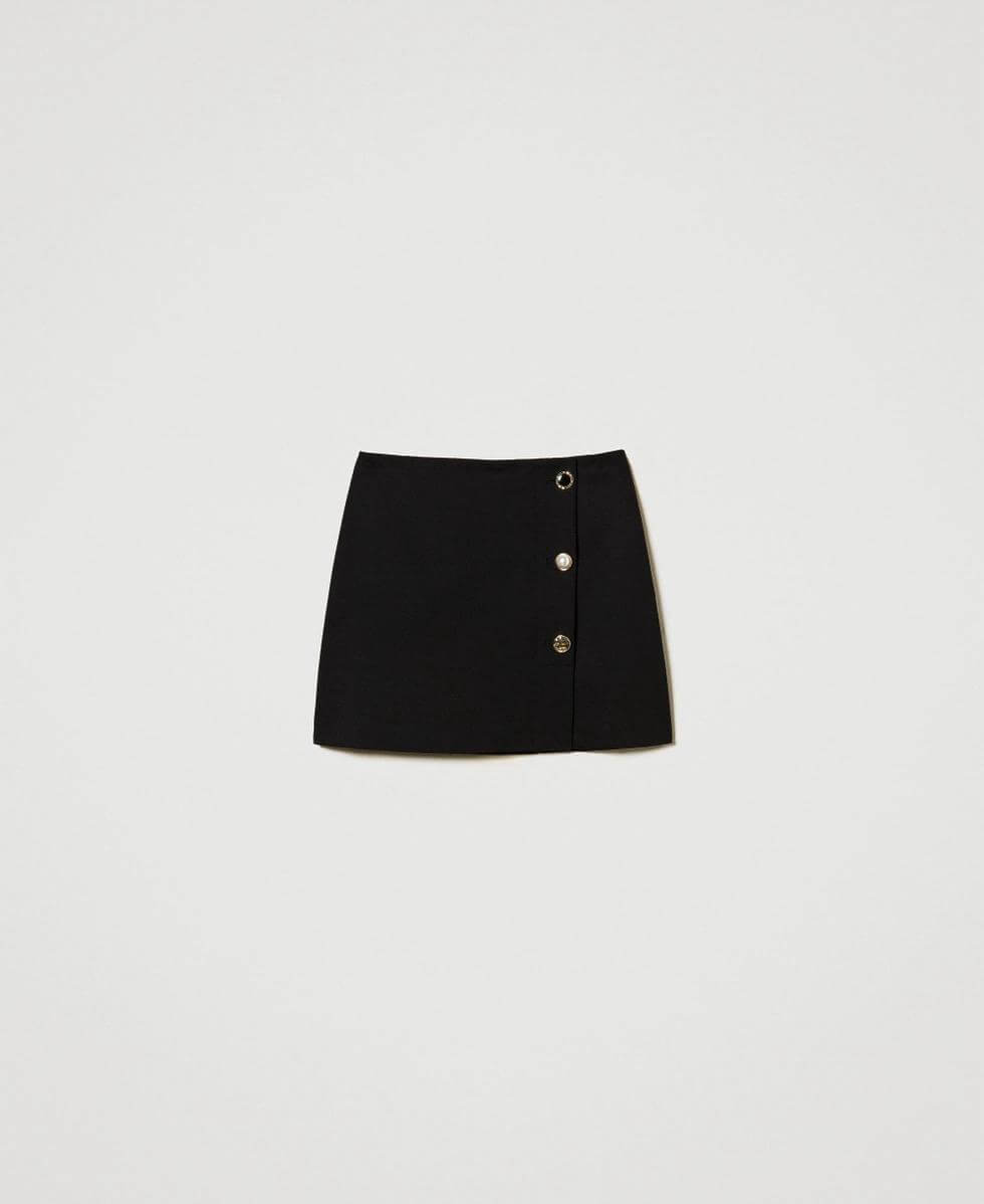 Miniskirt with jewel buttons