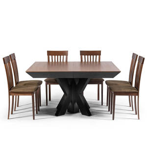OFER SET | סט פינת אוכל מרובעת נפתחת עד 340 ס״מ דגם עופר כולל 8 כיסאות מרופדים
