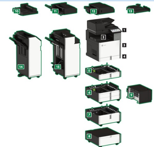 מדפסת לייזר צבע משולבת Lexmark CX963se