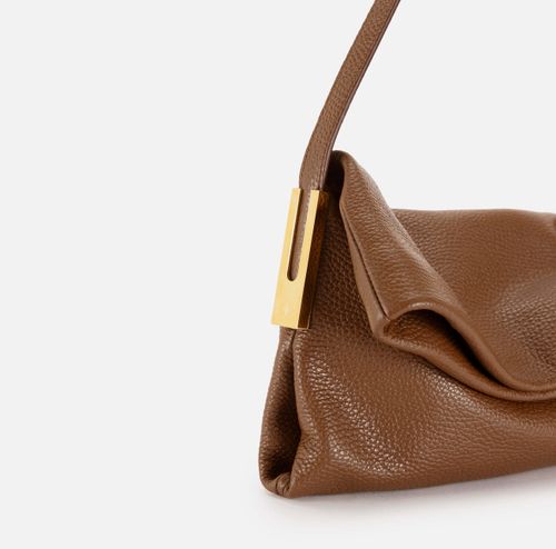 Leather over-the-shoulder bag