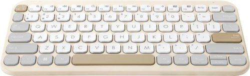 מקלדת Asus אלחוטית בצבע Oat Milk עם 80 מקשים שקטים ונוחים להקלדה