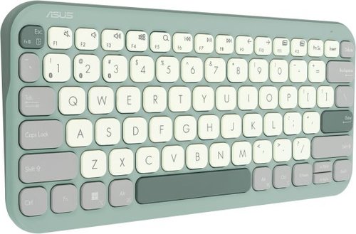 מקלדת Asus אלחוטית עם פריסת מקשים עברית ואנגלית בצבע ירוק תה
