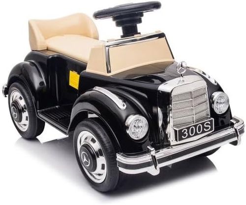 בימבה ממונעת 6V בדמות מרצדס וינטג' S300 עם אורות, אפקטים קוליים ומערכת מולטימדיה - שחור