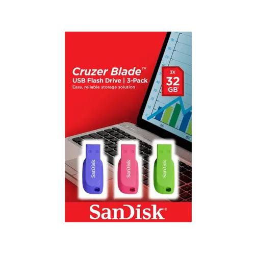 SanDisk Cruzer Fit 3 יחידות 32GB
