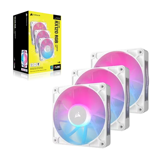סט מאווררי CORSAIR iCUE RX120 RGB PWM שלישייה