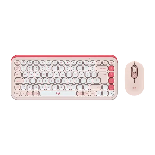 LOGITECH POP ICON COMBO סט מקלדת+עכבר ורוד