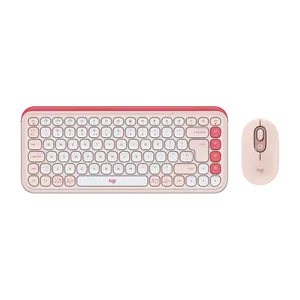 LOGITECH POP ICON COMBO סט מקלדת+עכבר ורוד