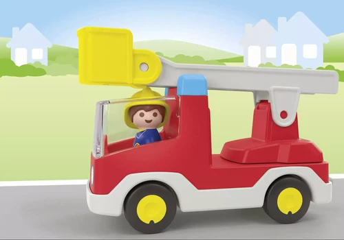 משחק פליימוביל ג'וניור: משאית כיבוי אש עם סולם מסתובב לגילאי 1+