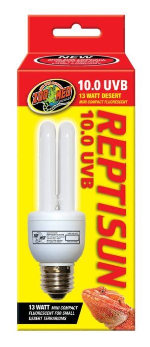 זואו מד מנורת UVB קומפקטית מיני | Zoo Med ReptiSun® 10.0 Mini Compact Fluorescent