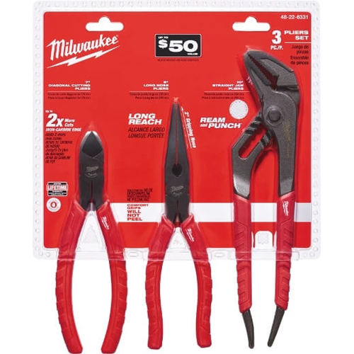 סט פליירים Comfort Grip 3 יחידות | MILWAUKEE דגם ‎48-22-6331 