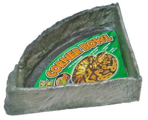 זואו מד קערת Repti Rock פינתית — מגוון גדלים | Zoo Med Repti Rock Corner Bowl 