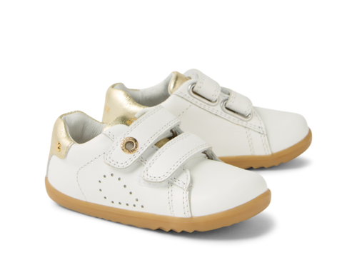 Bobux SU MAVERICK WHITE LT GOLD מידות 19-22