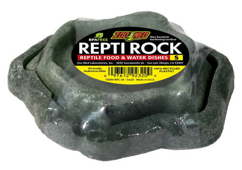 זואו מד קערת combo מזון ומים Repti Rock – גודל קטן | Zoo Med Combo Repti Rock Food and Water Dishes – Small