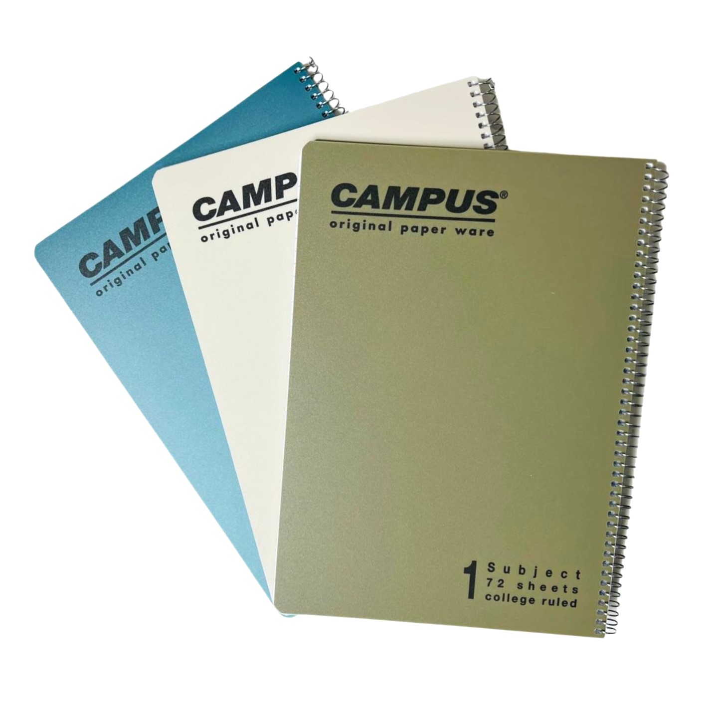 מארז 3 מחברות שורה, נושא 1, A4 דגם CAMPUS , (ירוק זית, כחול ים, בג