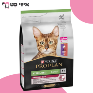 פרו פלאן סטרילייזד דואו ברווז וכבד לחתולים בוגרים 3 ק"ג Pro Plan