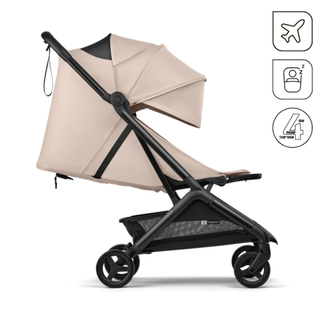 טיולון בוגבו בטרפליי 2 Bugaboo Butterfly קומפקטי מגיל לידה עם קיפול ביד אחת ואישור עלייה למטוס- חול מדבר